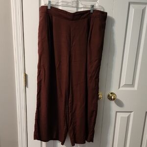 Wide Leg Pants - A New Day Brown Linen Wide Leg Pants - XLP